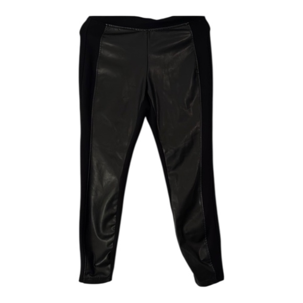 Nanette Lepore Black Faux Leather Leggings Size Medium Sleek Modern Chic